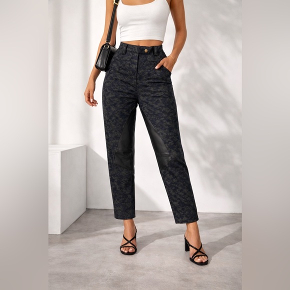 Roseanna Equestrian Inspired Made in France Camo Trousers with Leather Details - Picture 2 of 16